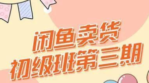 闲鱼卖货初级班第三期：新手0基础学习闲鱼卖货赚钱，月入过万！-旺裕资源站