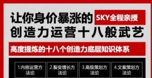 让你的身价暴涨的创造力运营十八般武艺，高度提炼的18个创造力底层知识体系-旺裕资源站
