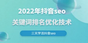 2022年抖音seo关键词排名优化技术，三天学活抖音seo-旺裕资源站