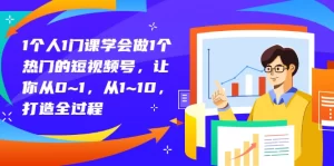 1个人1门课学会做1个热门的短视频号，让你从0~1，从1~10，打造全过程-旺裕资源站