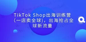 TikTok Shop出海训练营（一店卖全球)，出海抢占全球新流量-旺裕资源站