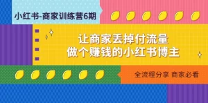 小红书-商家训练营12期：让商家丢掉付流量，做个赚钱的小红书博主-旺裕资源站