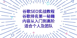 谷歌SEO实战教程：谷歌排名第一秘籍，内容从入门到高阶，适合个人及团队-旺裕资源站